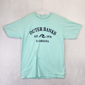 Yazbek Outer Banks North Carolina Graphic T-Shirt Mens Medium Mint Green OBX